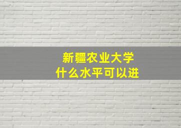 新疆农业大学什么水平可以进