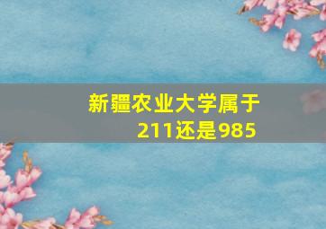 新疆农业大学属于211还是985