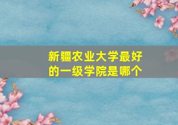 新疆农业大学最好的一级学院是哪个