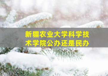 新疆农业大学科学技术学院公办还是民办