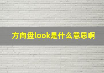 方向盘look是什么意思啊