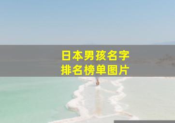 日本男孩名字排名榜单图片