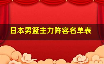 日本男篮主力阵容名单表