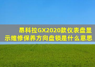 昂科拉GX2020款仪表盘显示维修保养方向盘锁是什么意思