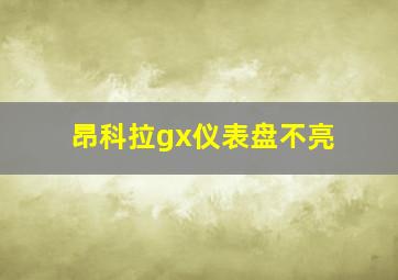 昂科拉gx仪表盘不亮