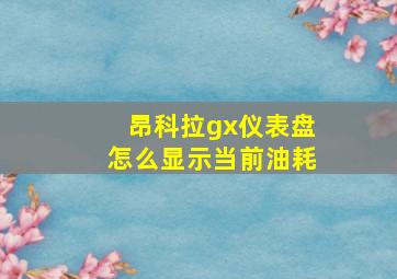 昂科拉gx仪表盘怎么显示当前油耗