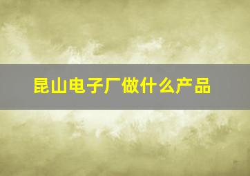 昆山电子厂做什么产品