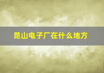 昆山电子厂在什么地方