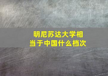 明尼苏达大学相当于中国什么档次