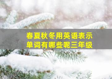 春夏秋冬用英语表示单词有哪些呢三年级