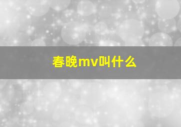 春晚mv叫什么