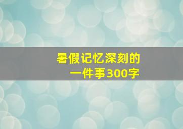 暑假记忆深刻的一件事300字