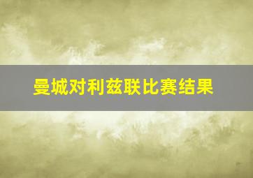 曼城对利兹联比赛结果