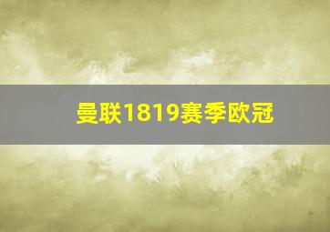 曼联1819赛季欧冠