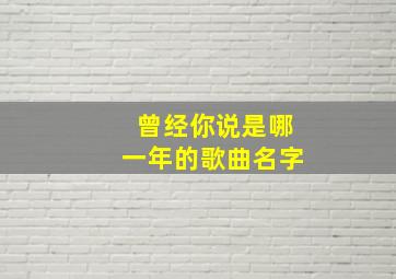 曾经你说是哪一年的歌曲名字