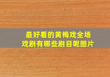 最好看的黄梅戏全场戏剧有哪些剧目呢图片