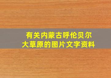 有关内蒙古呼伦贝尔大草原的图片文字资料