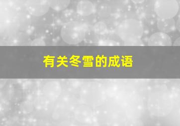 有关冬雪的成语