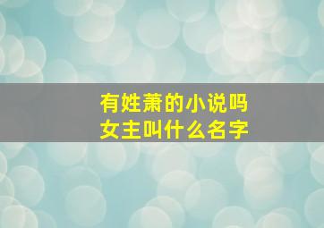 有姓萧的小说吗女主叫什么名字