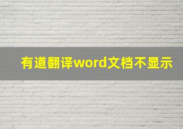 有道翻译word文档不显示