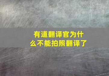 有道翻译官为什么不能拍照翻译了