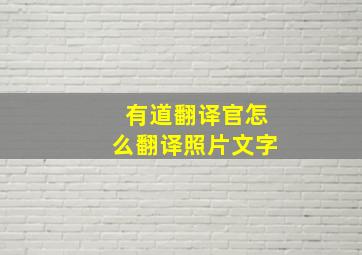 有道翻译官怎么翻译照片文字