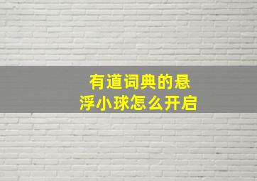 有道词典的悬浮小球怎么开启