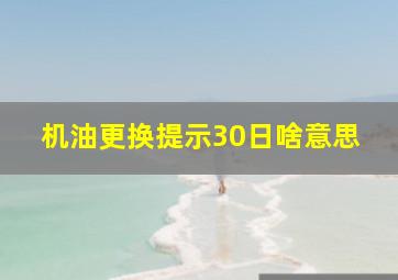 机油更换提示30日啥意思