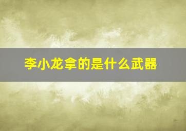 李小龙拿的是什么武器