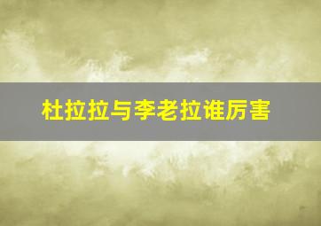 杜拉拉与李老拉谁厉害