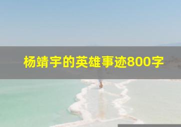 杨靖宇的英雄事迹800字