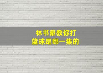 林书豪教你打篮球是哪一集的