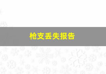 枪支丢失报告