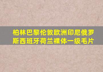 柏林巴黎伦敦欧洲印尼俄罗斯西班牙荷兰裸体一级毛片