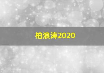 柏浪涛2020