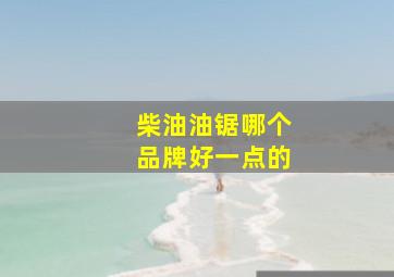 柴油油锯哪个品牌好一点的