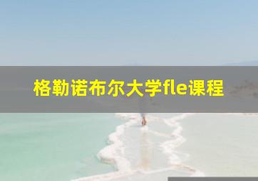 格勒诺布尔大学fle课程