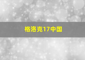 格洛克17中国