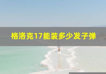 格洛克17能装多少发子弹