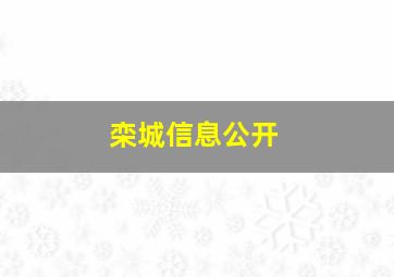 栾城信息公开