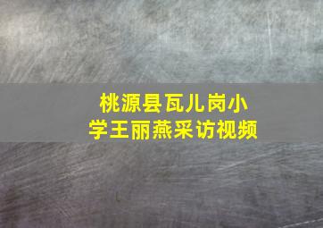 桃源县瓦儿岗小学王丽燕采访视频