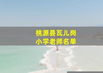 桃源县瓦儿岗小学老师名单