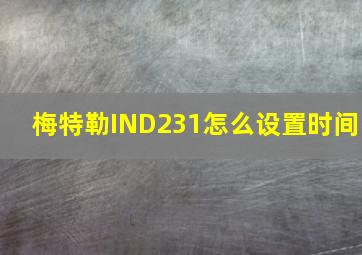 梅特勒IND231怎么设置时间