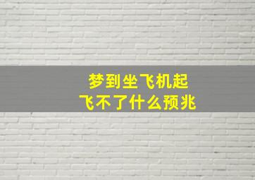 梦到坐飞机起飞不了什么预兆