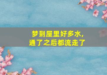 梦到屋里好多水,通了之后都流走了