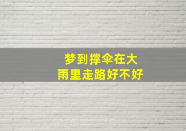 梦到撑伞在大雨里走路好不好