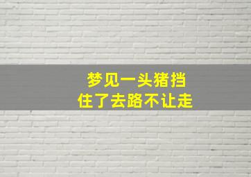 梦见一头猪挡住了去路不让走