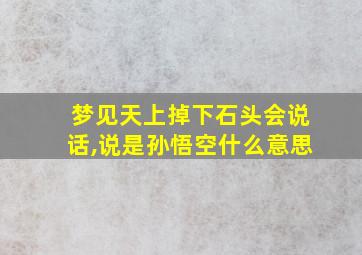 梦见天上掉下石头会说话,说是孙悟空什么意思