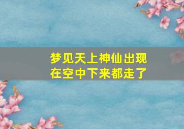 梦见天上神仙出现在空中下来都走了