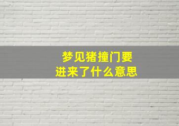 梦见猪撞门要进来了什么意思